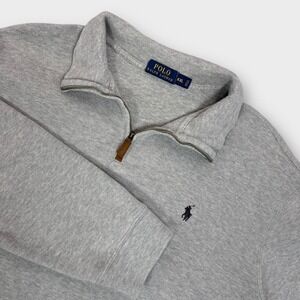 Polo Ralph Lauren XXL Pullover‎ 1/4 Zip Mock Neck Sweatshirt Heather Gray Preppy